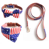 3-Piece Dog Collar + Leash Set – Patriotic Stars & Stripes Design USA