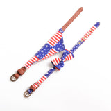 3-Piece Dog Collar + Leash Set – Patriotic Stars & Stripes Design USA