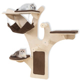Wall-Mounted Cat Tower Cat Wall Shelves Furniture with Perch-Brown