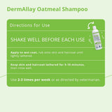 Dechra DermAllay Oatmeal Shampoo 12oz. Dogs Cats Horses Soothes Itchy Dry Skin