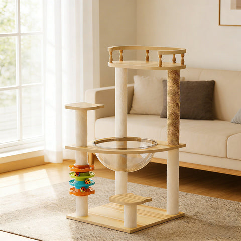 32.2" Modern Cat Tower for Indoor Cats