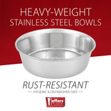 Jeffers Heavy Weight Stainless Steel Pet Bowls – Durable Pet Food & Water Dish, Chew-Resistant, Dishwasher Safe