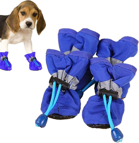 4-Pieces: Water-Resistant Dog Bootie Shoes