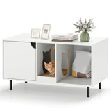 40 Inch Cat Litter Box Enclosure for 2 Cats Hidden Cat Washroom-White