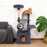 48 Inches Tall Cat Tree Multi-Level Kitten Tower with Large Condo Padded Top Perch