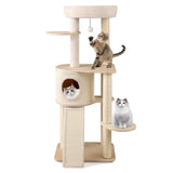 56 Inch Tall Cat Tree with 2 Sisal Scratching Posts and Ladder-NA