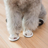 Striped Dog Sandals Anti-Slip Soft Puppy Shoes Adjustable Velcro Breathable Pet Footwear for Small Dogs