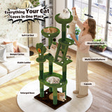 72in Cactus Cat Tree Tall Cat Tower for Indoor Cats
