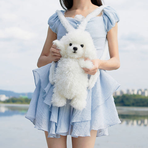 Poodle Dog Backpack – Plush Puppy Bag for Daily Use