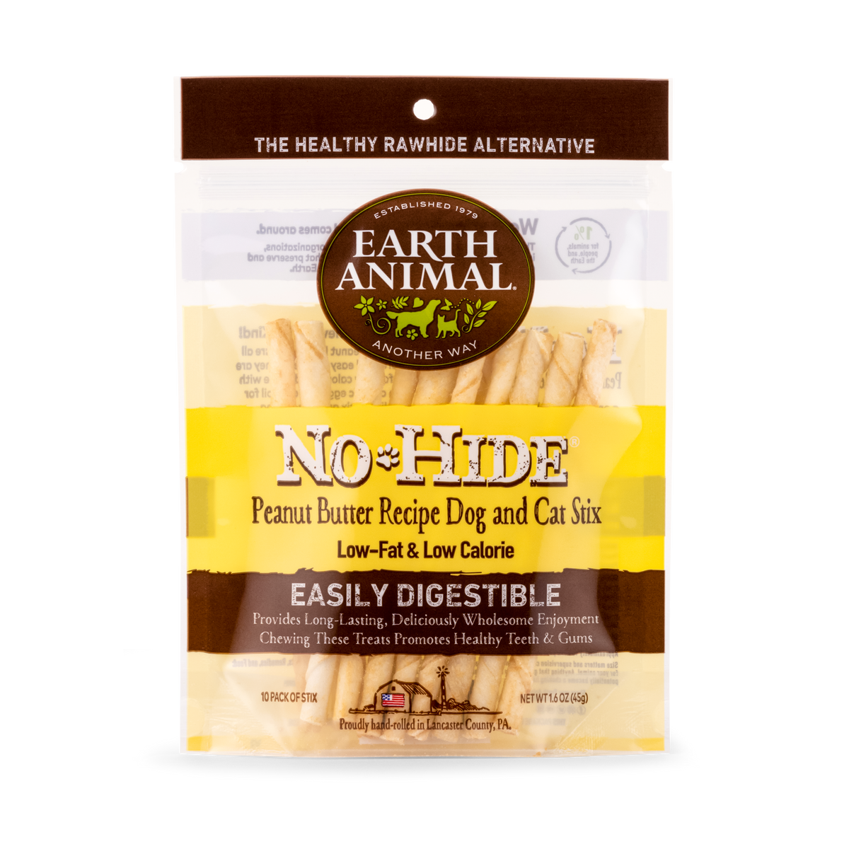 Earth Animal No Hide Peanut Butter Pet Stix (10pk) (1.6oz)