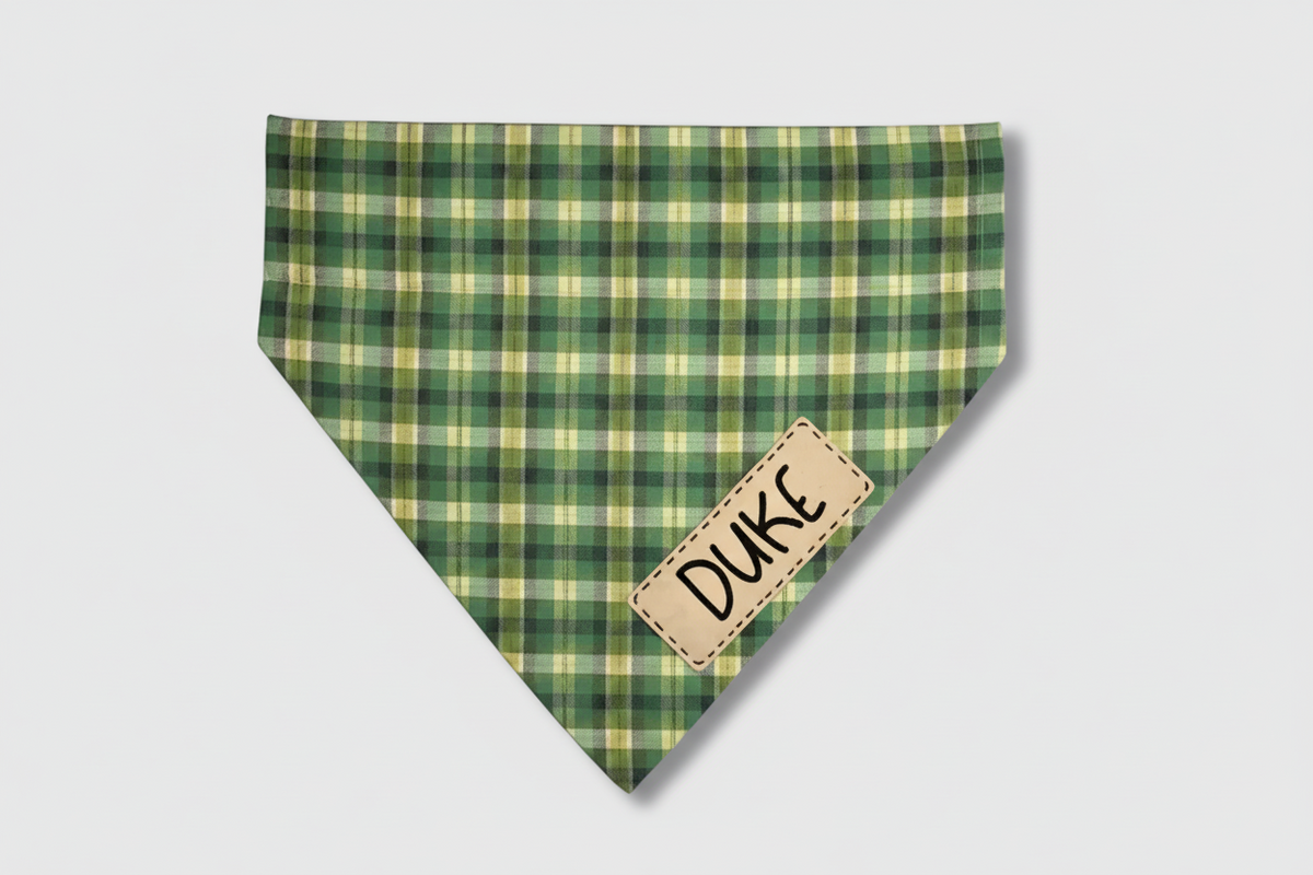 Personalized Dog Bandanas - Plaid Theme Designs