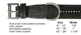 Derby Dog Designer Series USA Leather Padded Dog Collar with Swarovski Crystal Inlay with Stainless Steel Rolled Buckle for Comfort