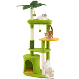 Cute Cat Tree for Adult Cats Multi-level Kitty Tower-Green