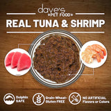 Dave's Naturally Healthy Grain Free Tuna & Shrimp Dinner in Gravy Wet Cate Food (5.5oz)