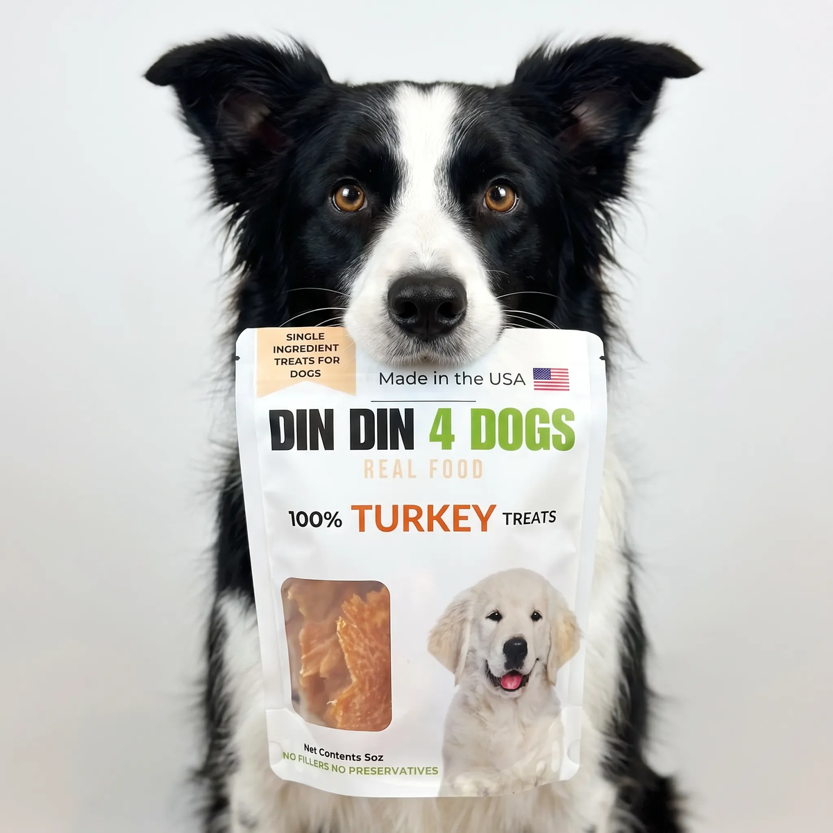 Turkey Dog Treats, 5 Ounce Bag, Single Ingredient, High Protein