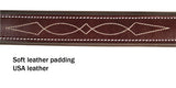 Derby Dog Designer Series USA Leather Padded Fancy Stitch Dog Collar