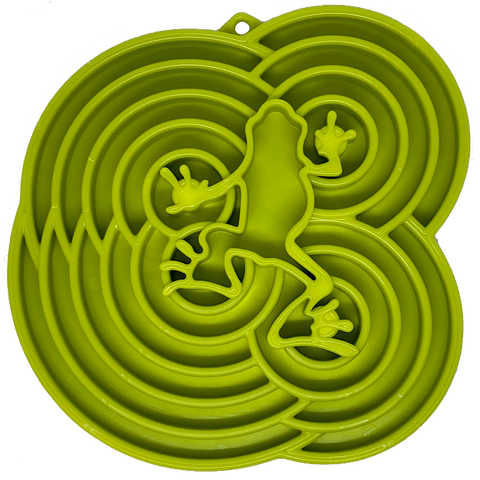 Water Frog eTray - Shallow Slow Feeder Dog Bowl for Enrichment | USA Made