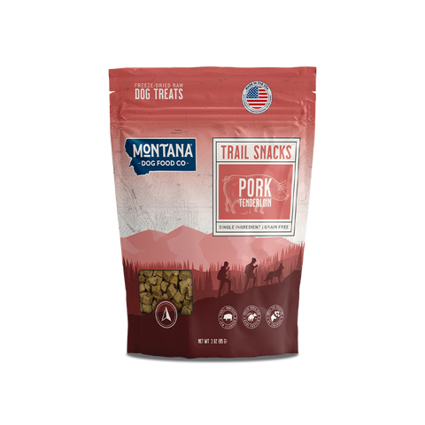 Pork Tenderloin Freeze-dried Raw Trail Snacks (Treats) for Dogs 3oz