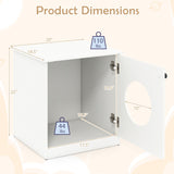 Cat Litter Box Enclosure with Nightstand Top - White