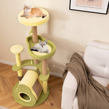 Freestanding Multi-level Avocado Cat Tower with Private Condo-Green