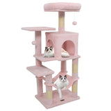 Multi-Level Cat Tower with 2-Door Condo and Padded Top Perch