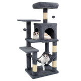 Multi-Level Cat Tower with 2-Door Condo and Padded Top Perch