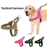 Reflective Tactical Anti-Pull Dog Harness Nylon Adjustable Escape Proof for Large Dog Outdoor Training Vest with Handle