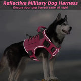 Adjustable No-Pull Tactical Dog Harness with Handle for Large Dogs - Reflective Military Vest for Labrador Retriever, Siberian H