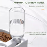 Pet Double Bowl Dog Bowl Cat Bowl Set Automatic Feeding and Drinking Bowl Anti-Tip Food Bowl for Small Dogs and Cats