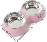 Double Pet Bowls Dog Food Water Feeder Stainless Steel Pet Drinking Dish Feeder Cat Puppy Feeding Supplies Small Dog Accessories