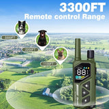 Waterproof Dog Training Collar – AI Bark Control, 3300ft, 3-Dog System, IPX7