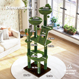 72in Cactus Cat Tree Tall Cat Tower for Indoor Cats