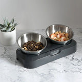 Easy To Clean Stainless Steel Cat Bowl Dog Food And Water Bowls With Stand Metal Cats Dogs Double Single Pet Feeding Feeder Bowl