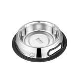 Jeffers Pet Embossed No-Tip Anti-Skid Stainless Steel Pet Bowls for Dogs, Cats, Puppies, Kittens – Rubber Base, Food & Water Feeding Dish