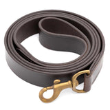 Jeffers Flat Leather Dog Leash with Hand Strap Handle, 6 Feet Long
