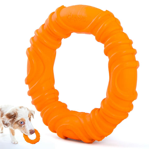 Jeffers Wavy Ring Tugger Natural Rubber Dog Chew Toy for Tug, Fetch & Dental Support