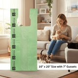 Large Cat Litter Bags – 10" x 20" with 7" Gusset & Handles | Heavy-Duty | Made in USA | beyondGREEN