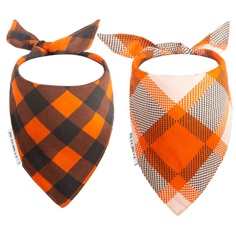 2 Pack Fall Dog Bandanas – Birthday Pet Scarf for Dogs & Cats, Orange L