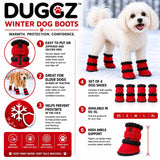 Pet Life ® 'Duggz' 3M Insulated Winter Fashion Dog Shoes Booties - Set of 4