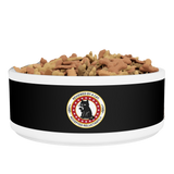 Black Ceramic Pet Bowl with Cat Accepted Emblem — Durable Food & Water Dish for Dogs & Cats