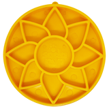 Sunflower Softie eTray Slow Feeder Dog Bowl | Soft Shallow Lick Mat | Yellow & Purple | USA Made